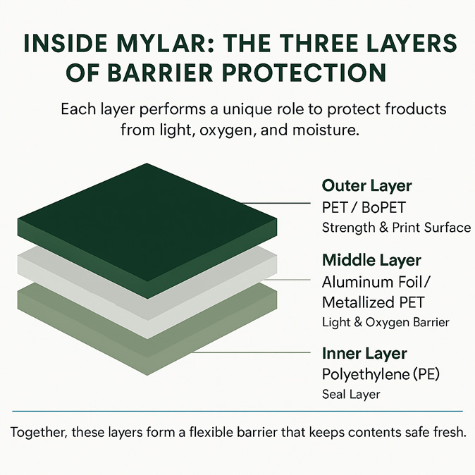 mylar packaging layers